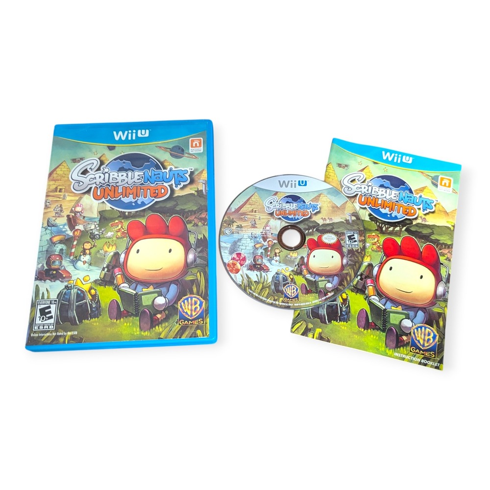 Scribblenauts Unlimited Nintendo Wii U CIB Complete WB Games 2012 Puzzle Action